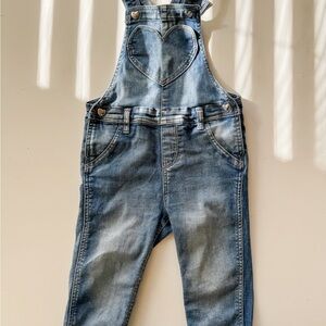 Heart Denim Overalls